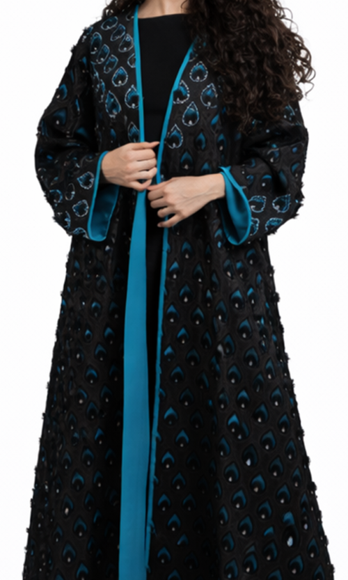 Royal Teal Abaya - Image 4
