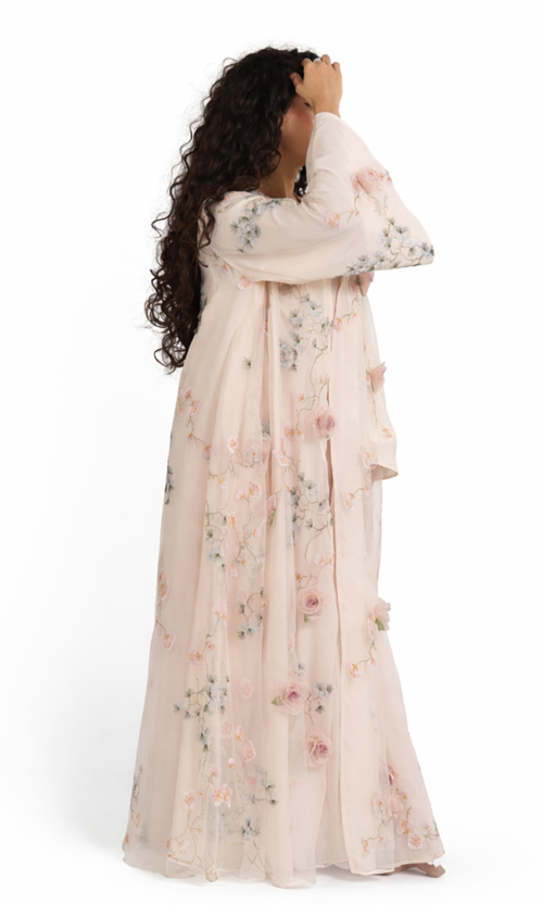 Ivory Bloom Abaya - Image 3
