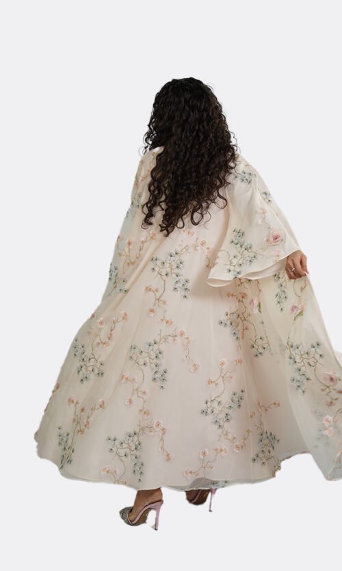 Ivory Bloom Abaya - Image 4