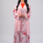 Pink Blossom Floral Abaya – MS34