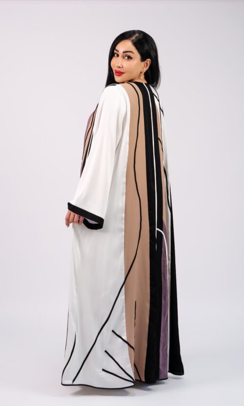 Striped Noir Abaya – MS33 - Image 5