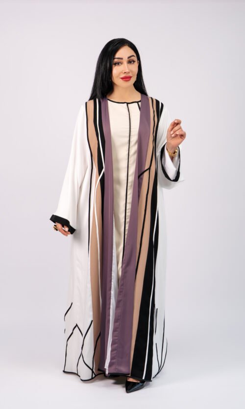 Striped Noir Abaya – MS33 - Image 6