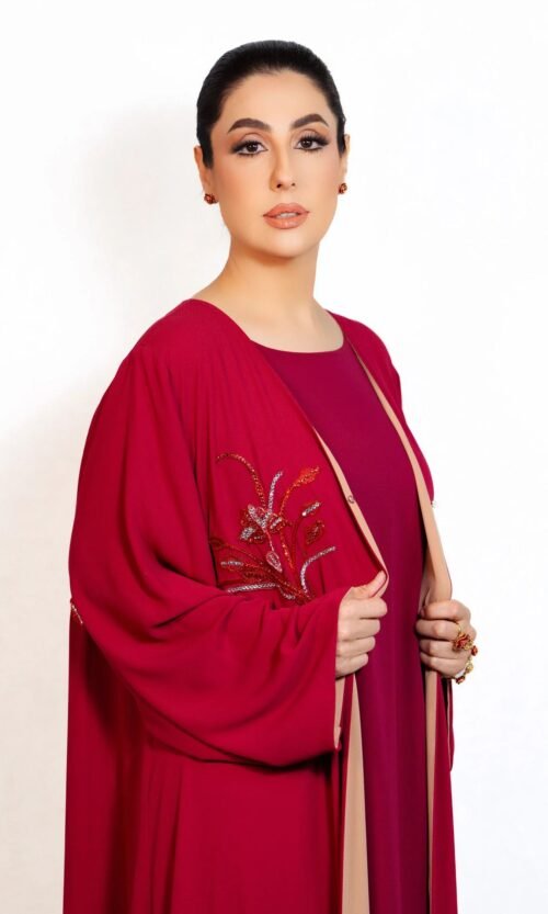 Noir Red Abaya – MS05 - Image 7
