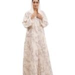 Monochrome Bloom Abaya – MS06
