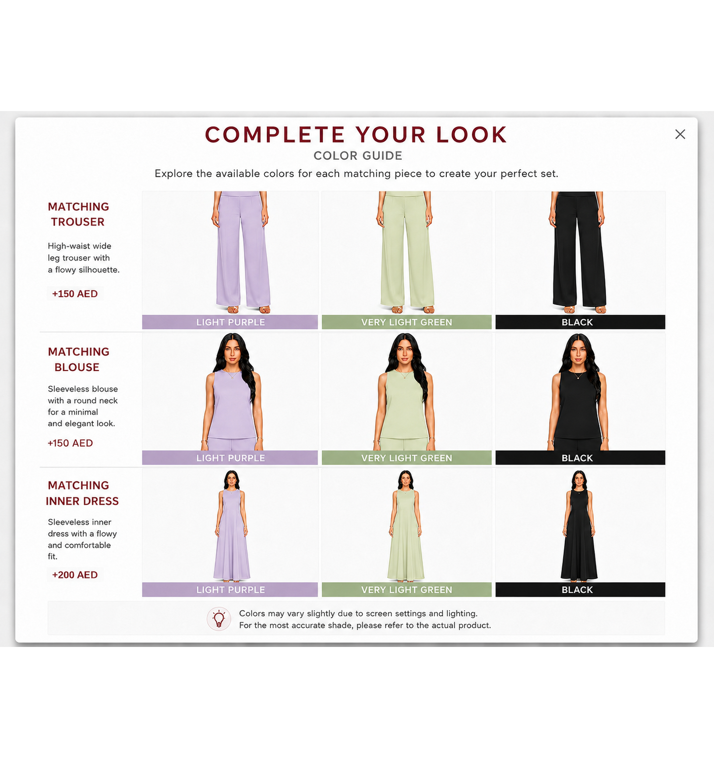 Complete Your Look Color Guide