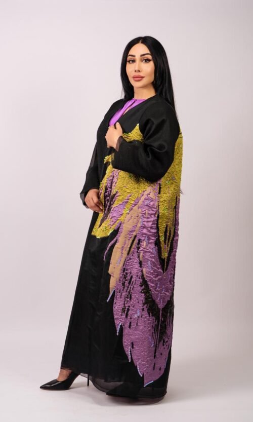Statement Black Abaya – MS48 - Image 3