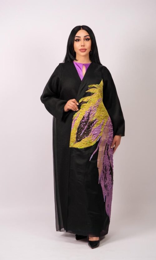 Statement Black Abaya – MS48 - Image 4