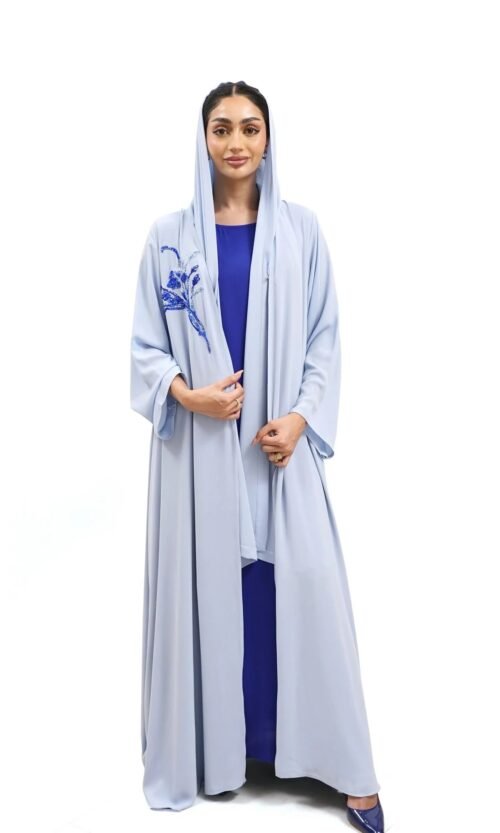 Noir Blue Abaya – MS54 - Image 4