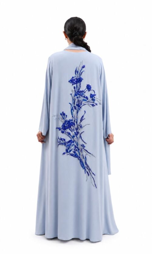 Noir Blue Abaya – MS54 - Image 5