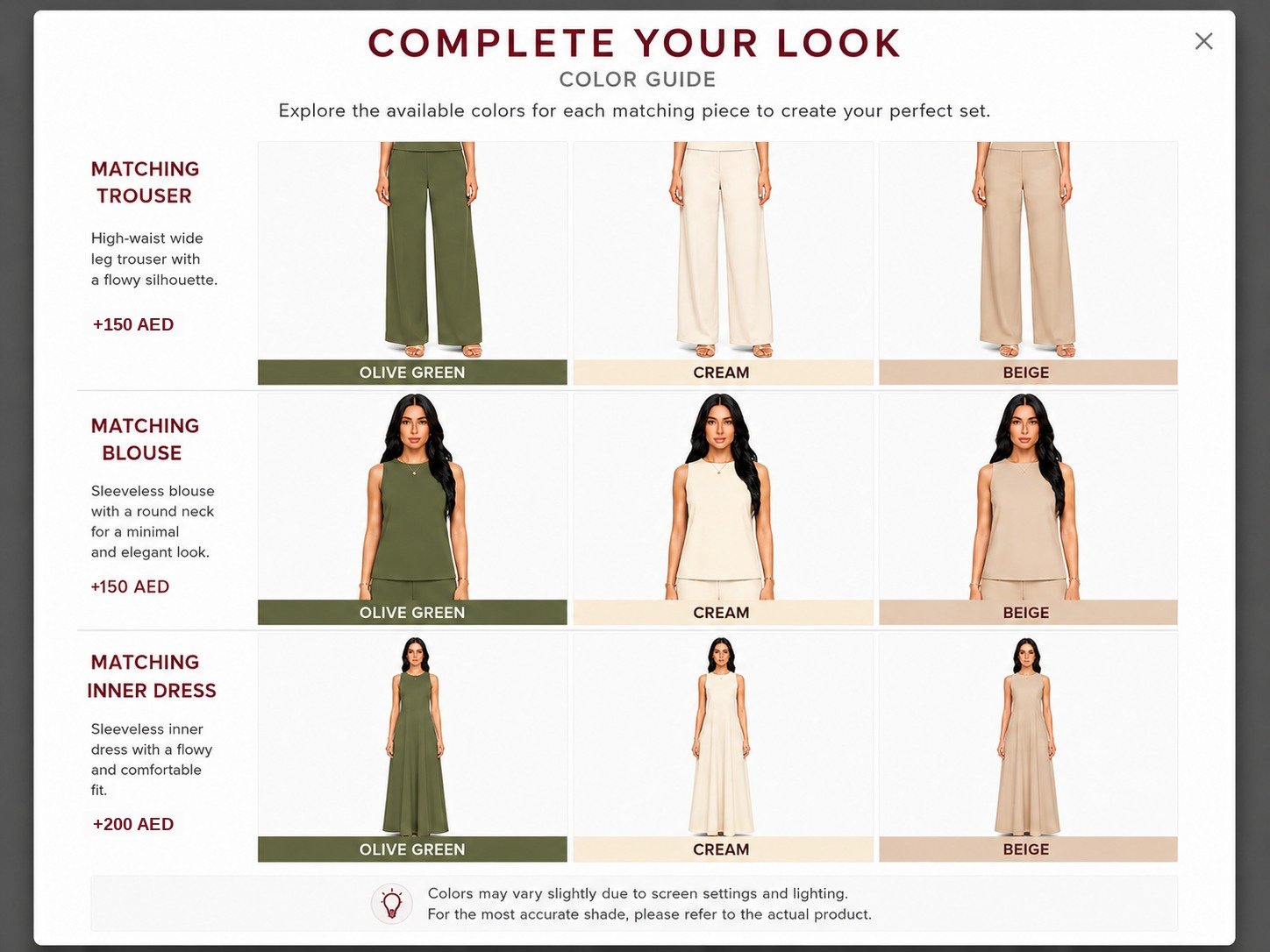 Complete Your Look Color Guide