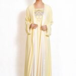 Lemon Crystal Floral Abaya – MS30