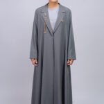 Charcoal Blush Panel Abaya – MS62