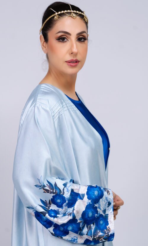 Cobalt Sky Bloom Abaya – MS68 - Image 5