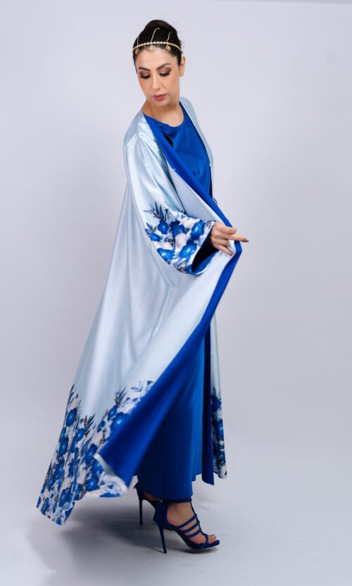 Cobalt Sky Bloom Abaya – MS68 - Image 7