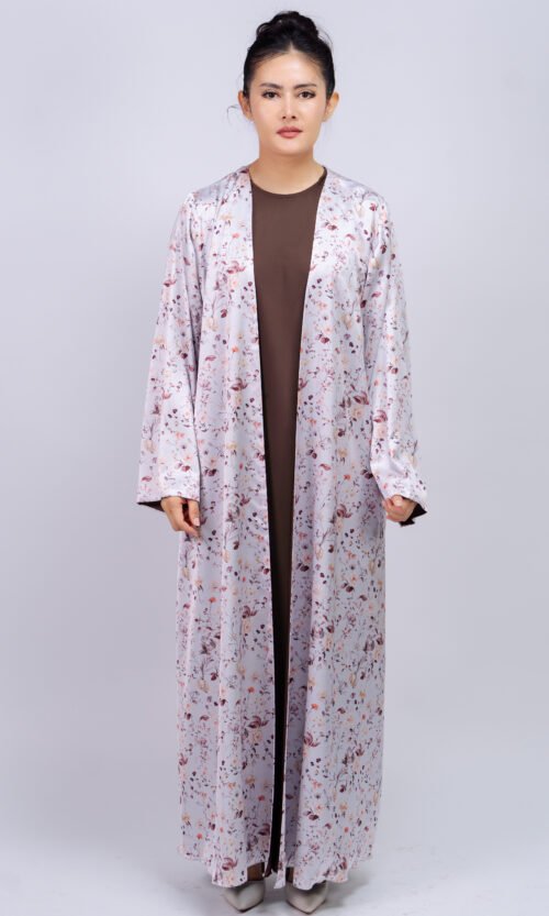 Ivory Cocoa Garden Abaya – MS74