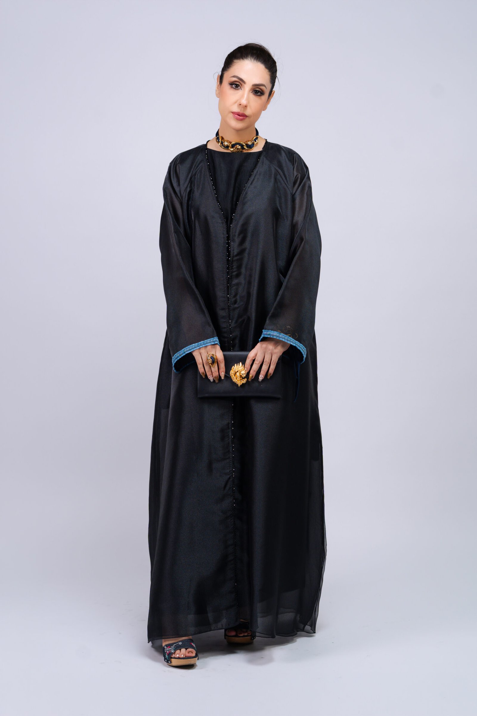 Midnight-Azure-Bloom-Abaya-01-Main Midnight Azure Bloom Abaya – MS66 - Image 1