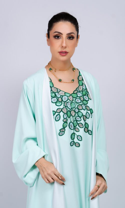 Mint Emerald Abaya – MS60 - Image 2