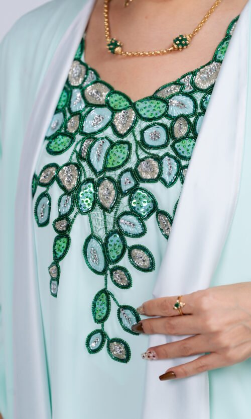 Mint Emerald Abaya – MS60 - Image 3