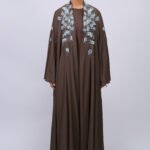 Mocha Aqua Bloom Abaya – MS78
