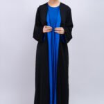 Noir Cobalt Contrast Abaya – MS77