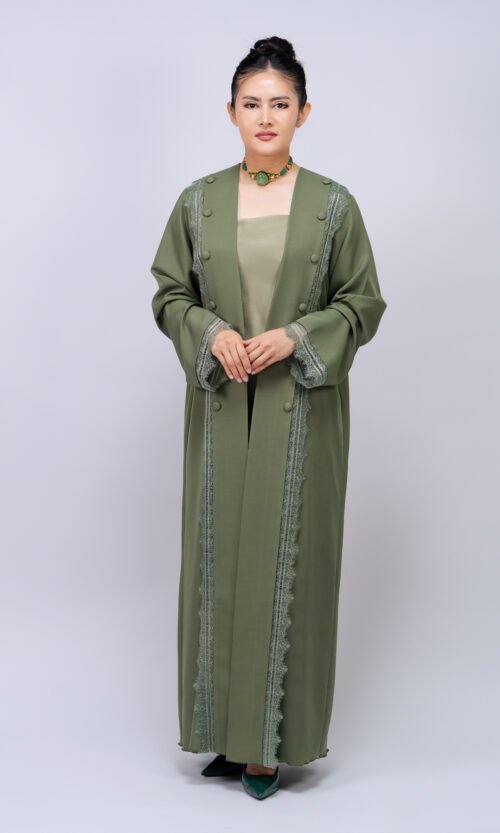 Olive Lace Grace Abaya – MS79