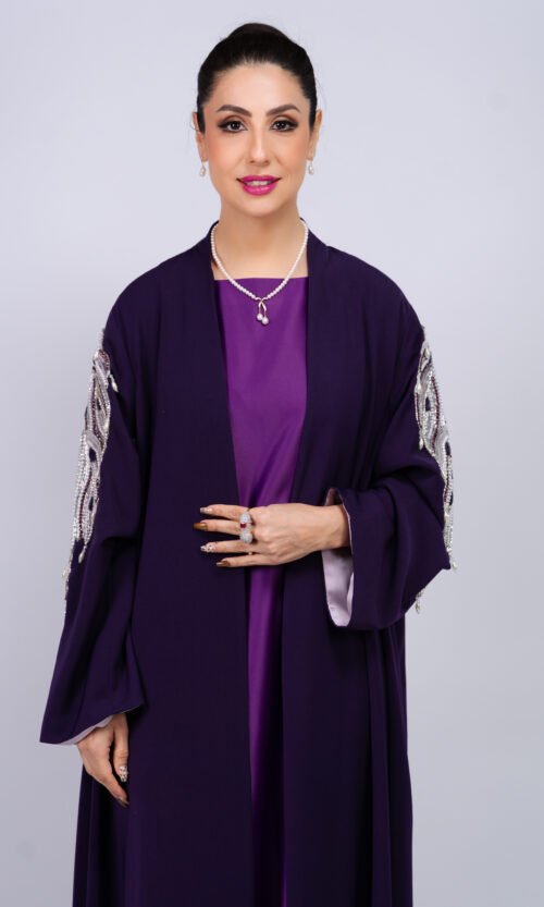 Plum Crystal Abaya – MS58