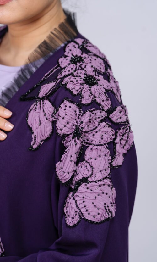 Plum Orchid Abaya – MS69 - Image 3