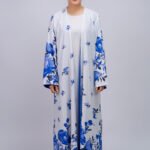 Porcelain Cobalt Floral Abaya – MS72