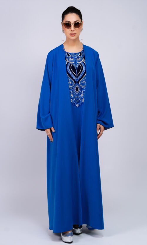 Royal Sapphire Panel Abaya – MS84