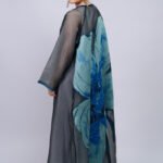 Smoke Azure Bloom Abaya – MS59