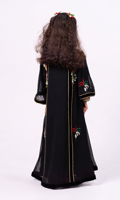 Girls UAE National Day 2-Piece Handmade Abaya Set - Image 8