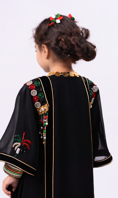 Girls UAE National Day 2-Piece Handmade Abaya Set - Image 9