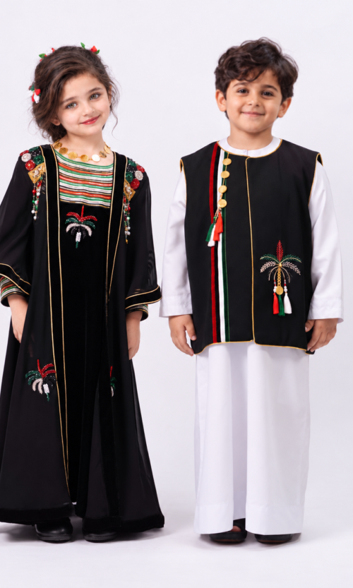UAE National Day Family Matching Outfit Combo – Abaya, Girls Set & Boys Outfit - Image 7
