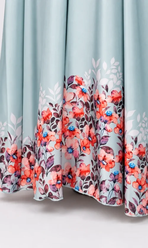 Powder Blue & Blush Floral Abaya – MS67 - Image 3
