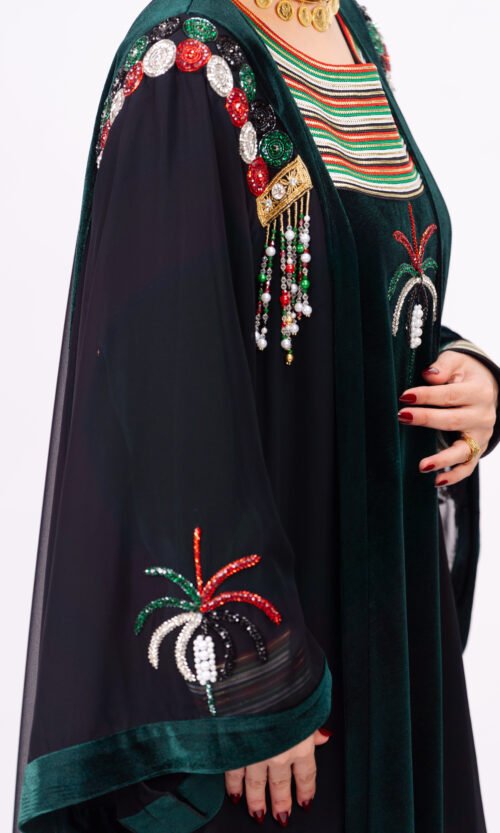 UAE National Day Handmade Abaya – Heritage Edition 04 - Image 4