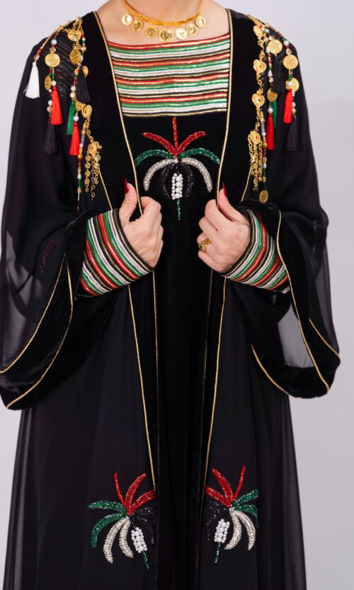 UAE National Day Handmade Abaya – Heritage Edition 05 - Image 7