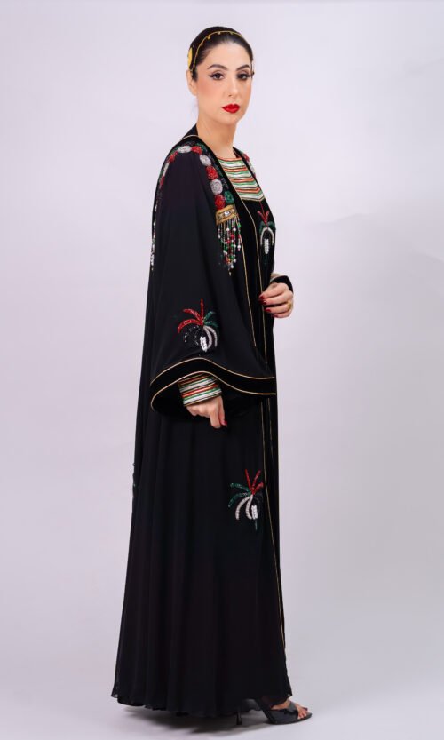 UAE National Day Handmade Abaya – Heritage Edition 06 - Image 3