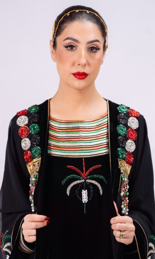 UAE National Day Handmade Abaya – Heritage Edition 06 - Image 10