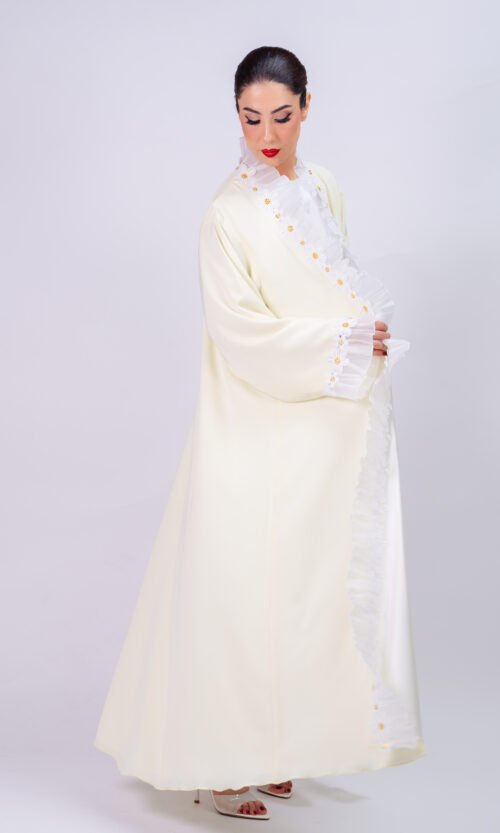 Emerald Heritage Chiffon Abaya – MS88 - Image 12
