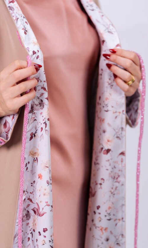 Noir Palm Embroidered Abaya – MS87 - Image 7